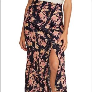 Free People Metro Love Midi Skirt - Midnight Combo